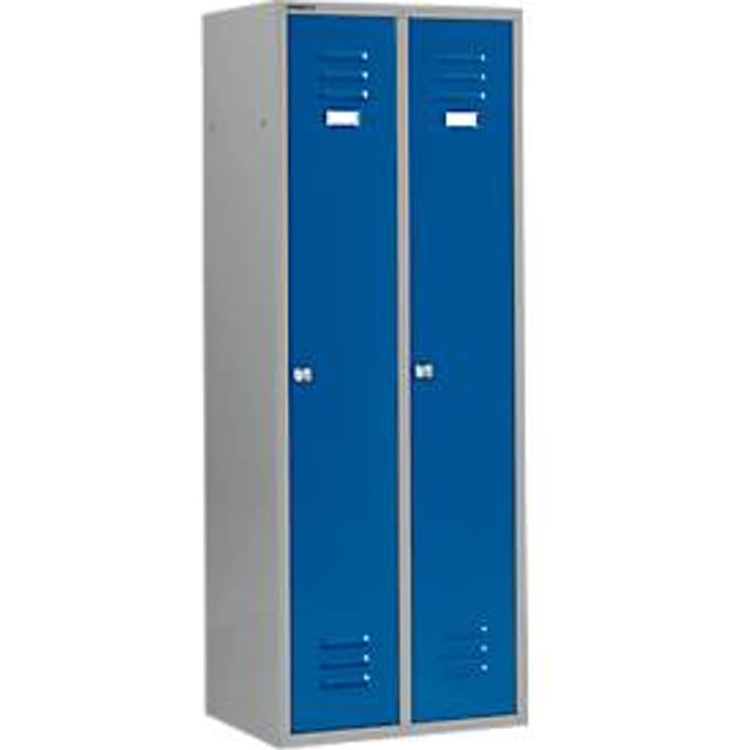 Schäfer Shop Select Kledinglocker met 2 compartimenten, cilinderslot, licht zilver/gentiaanblauw