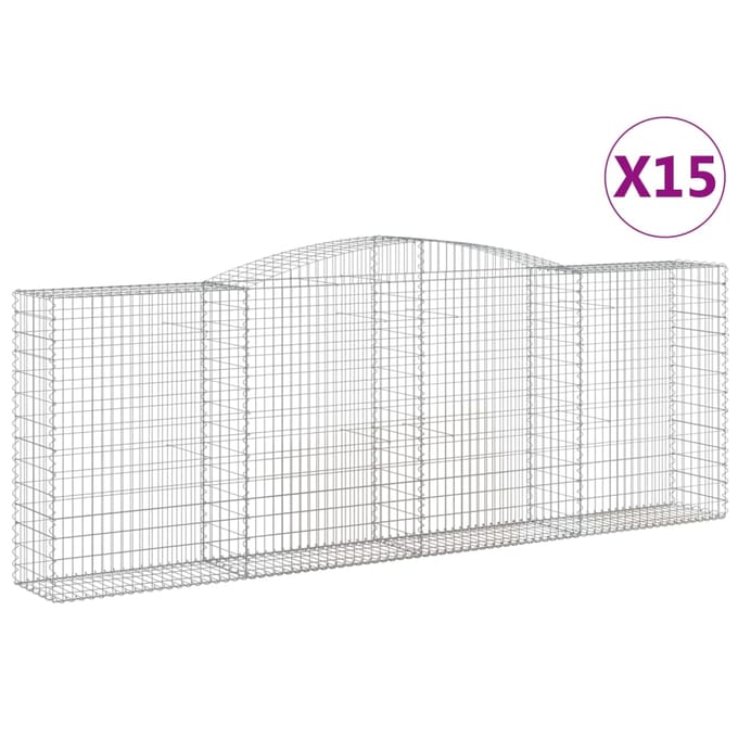 vidaXL - Schanskorven - 15 - st - gewelfd - 400x50x140/160 - cm - ijzer
