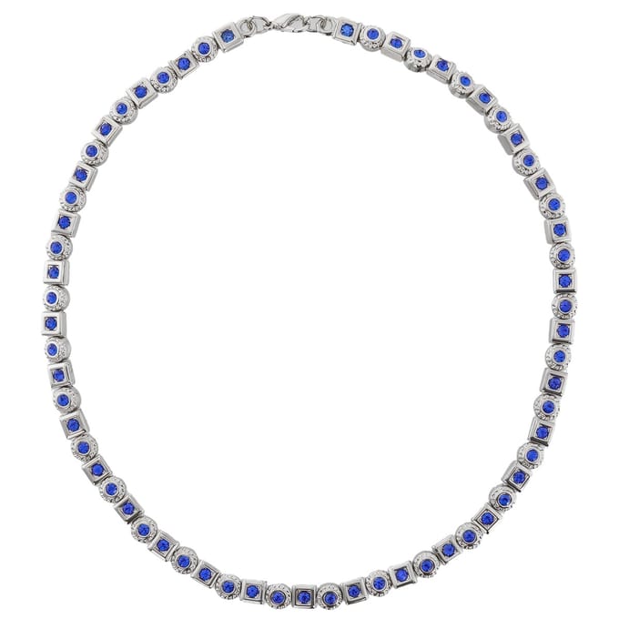 Behave- Klassieke Elastische Ketting met Blauwe Stenen