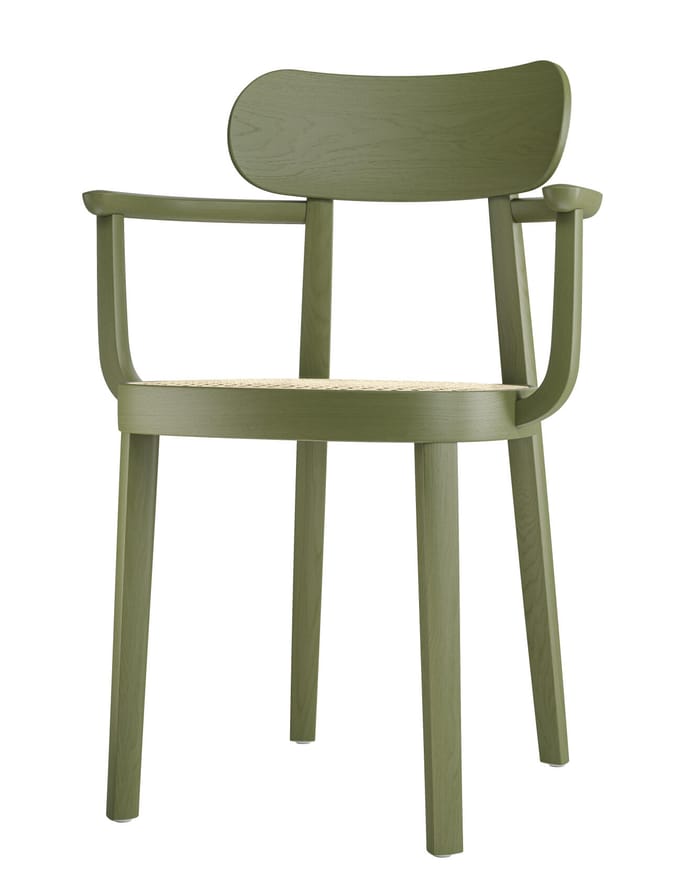 Thonet 118 F Armleunstoel - Beuken olijfgroen gebeitst