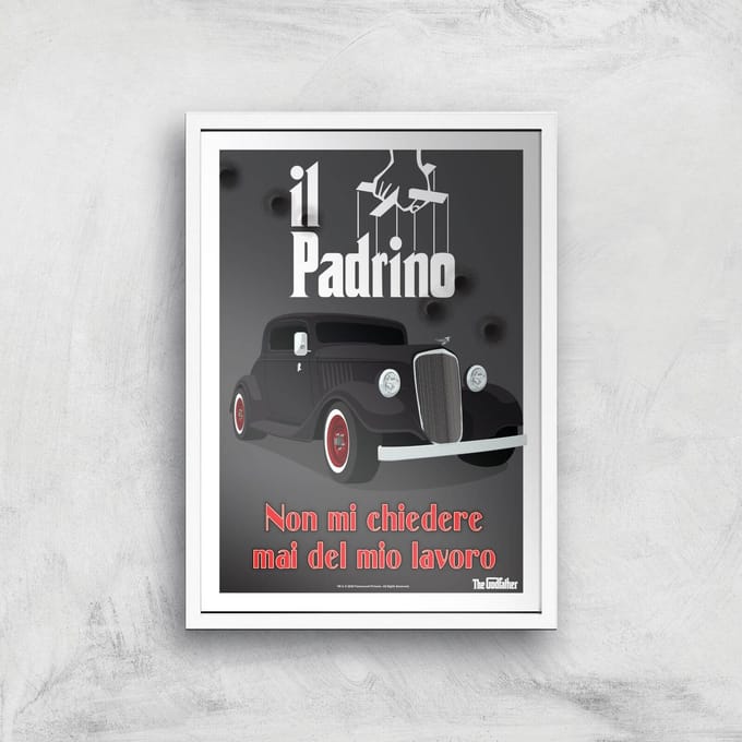 The Godfather Il Padrino Giclee Art Print - A4 - White Frame