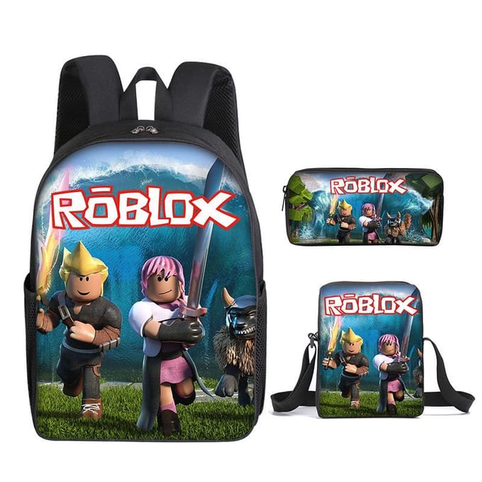 Roblox Student Schooltas Basisschool en Middelbare School Rugzak Modetrend Rugzak Drie Delig Set Backpack