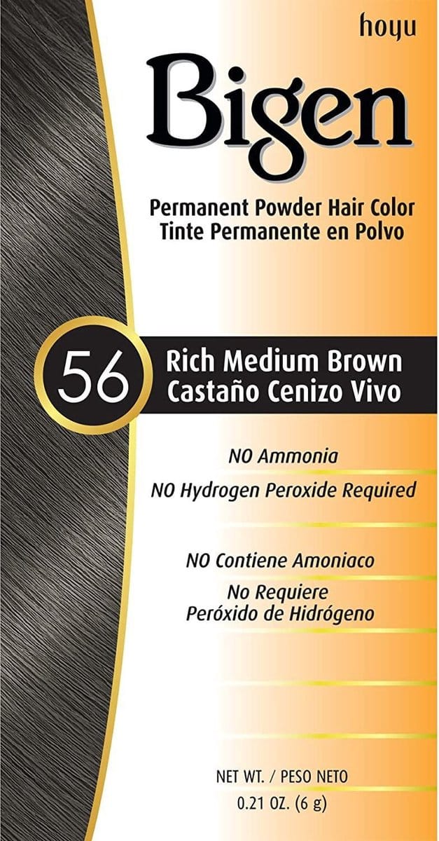 Bigen Permanent Powder Hair Color Medium Brown 56 6 Gram