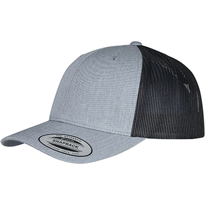 Flexfit Retro tweekleurige truckerpet (Heide Grijs/Zwart)