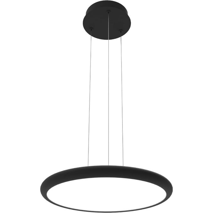 Viokef LED hanglamp Benett, zwart, Ø 50 cm, metaal/acryl