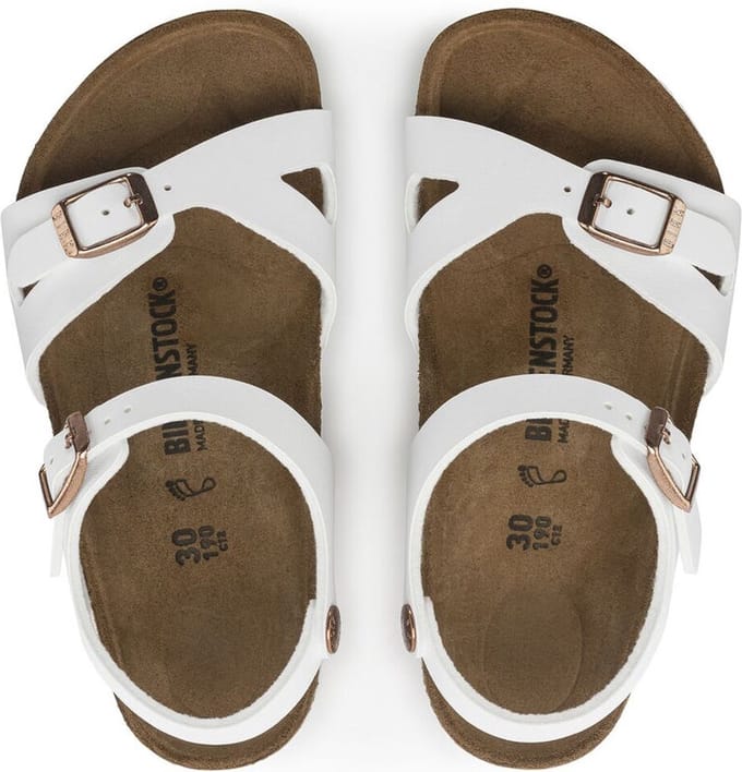 Birkenstock Meisjes Rio Kids White Birko Flor | Wit | Maat: 31
