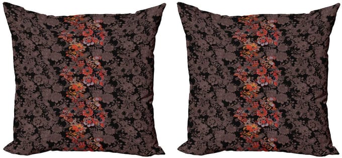 ABAKUHAUS Bloemkussenhoes – 2x50x50 cm – Dubbelzijdig – Microvezel