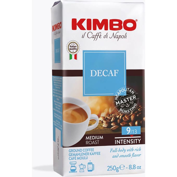Kimbo decaffeïnato (250gr gemalen koffie)