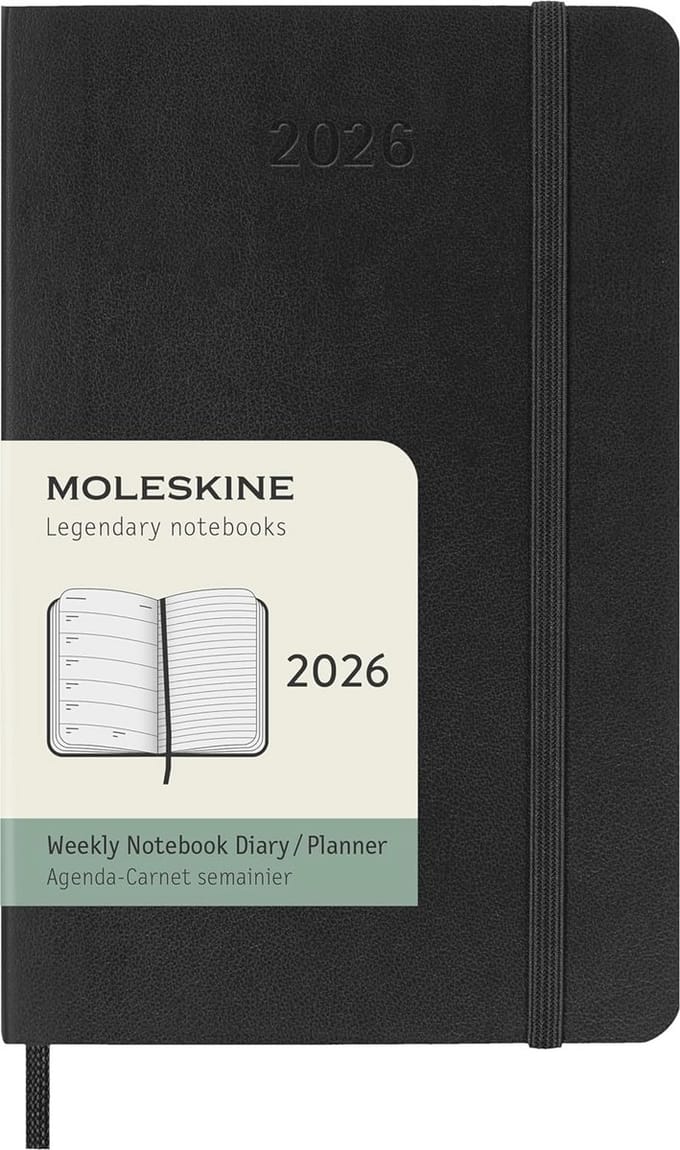 12 Maanden Notiziekalender 2026 - Pocket/A6 Formaat, Weekplanner met Zachte Cover