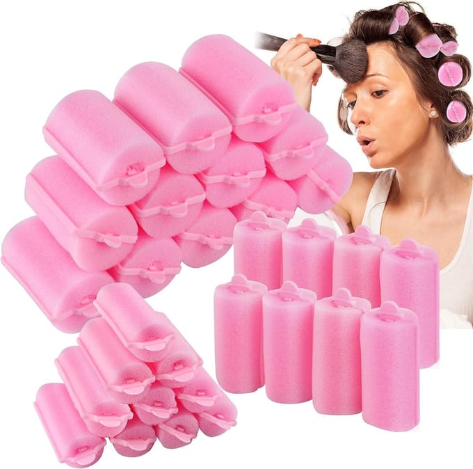 Dailygoods - Set van 24 Zachte Foam Haarrollers - Voor Krullend Haar