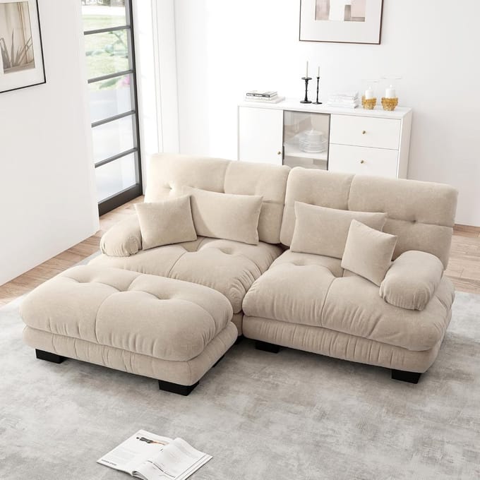 Luxe Hoekbank - Bruin - 220x77x81 cm - Arqam