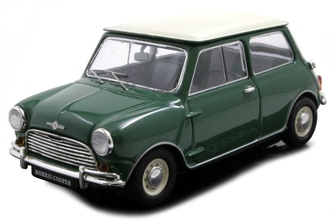 Atlas MINI Cooper S - Modelauto - Schaal 1:43 - Groen/Wit