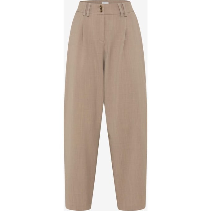 Brax Dames Plooibroek  Style MEGAN S WARM GREIGE, lichtbruin, maat 40