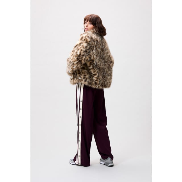 Catwalk Junkie Leopard Fur Jacket Jassen Dames - Winterjas - Beige - Maat 38