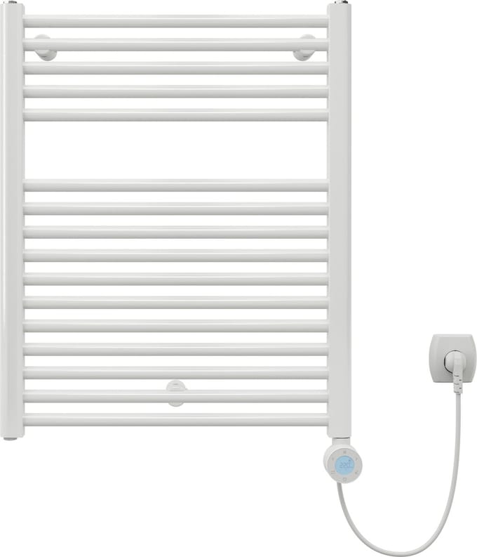 Plieger Palermo Nexus Pack Elektrische Designradiator – Handdoekradiator – Complete set – 73.5 cm x 60 cm – 400 Watt – Wit