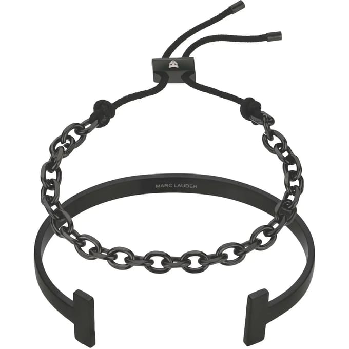 Echte leren/roestvrijstalen armband Marc Lauder