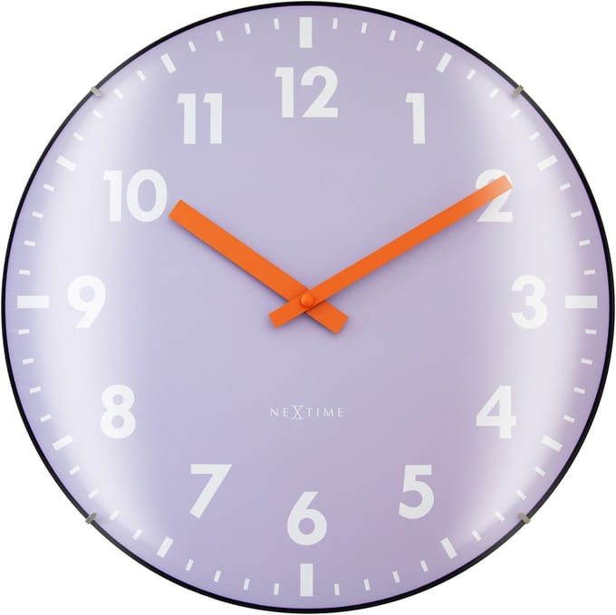 NeXtime Duomo – Wandklok – 35 cm – Koepelglas – Lavendel – Stil