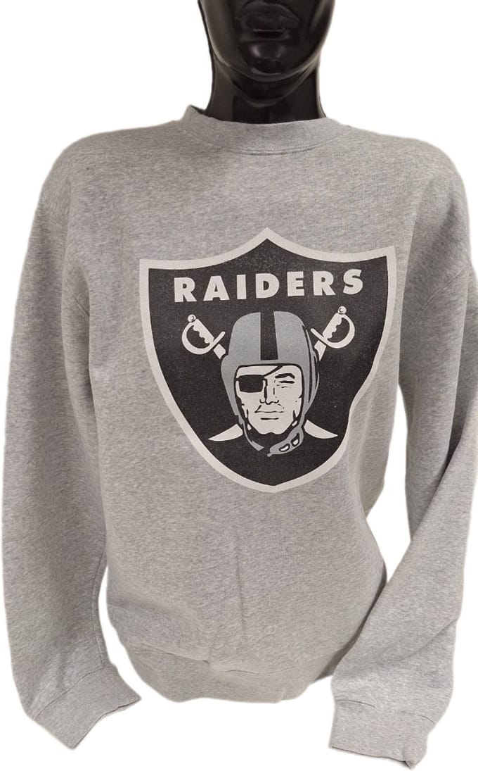 LAS VEGAS RAIDERS- CREWNECK -GREY- L