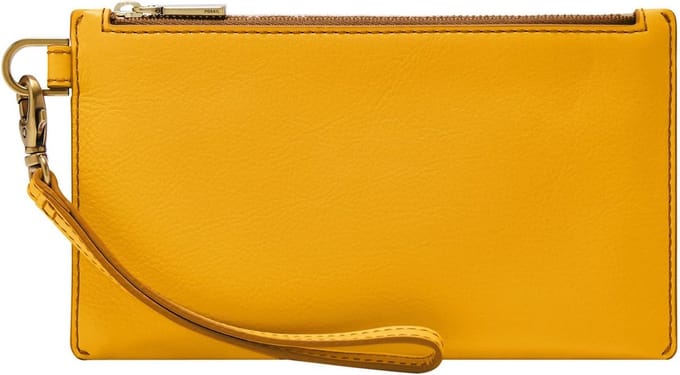 FOSSIL polstasje accessoiretas Gift Wristlet Golden Yellow donkergeel