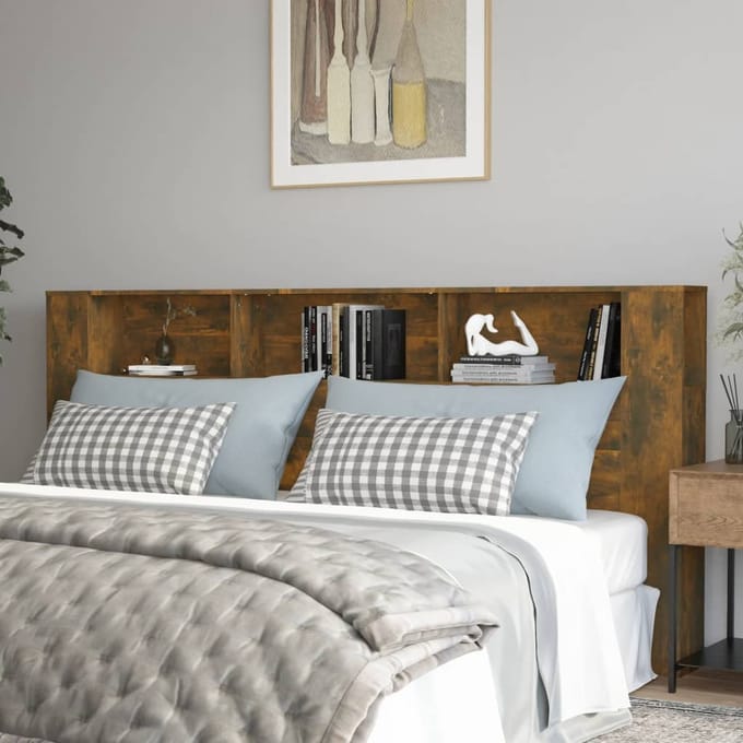 vidaXL - Hoofdbordkast - 220x18,5x104,5 - cm - gerookt - eikenkleurig