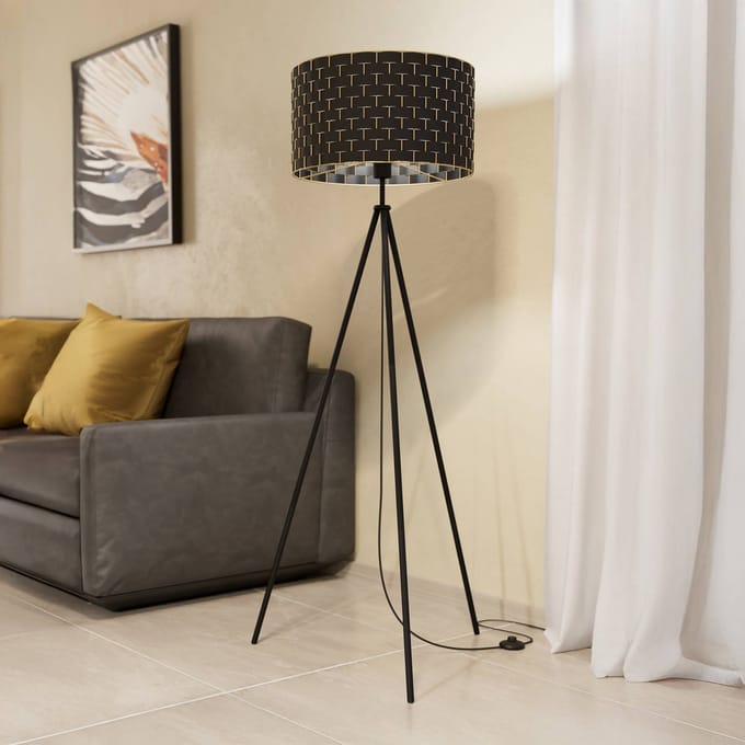 EGLO MARASALES Staande lampen, zwart, geelkoper