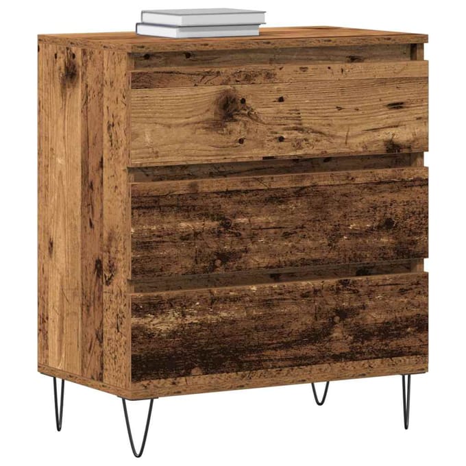 vidaXL - Dressoir - Oudhout - 60 - x - 35 - x - 70 - cm - Bewerkt - hout