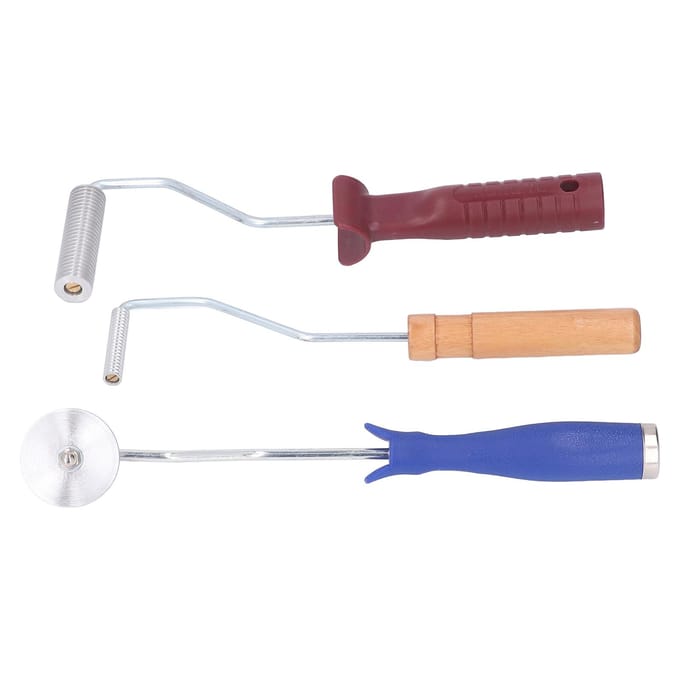 3 stuks Glasvezel Roller Gereedschapsset Aluminiumlegering Glasvezelhars Lamineren Bubbelroller Set voor brown
