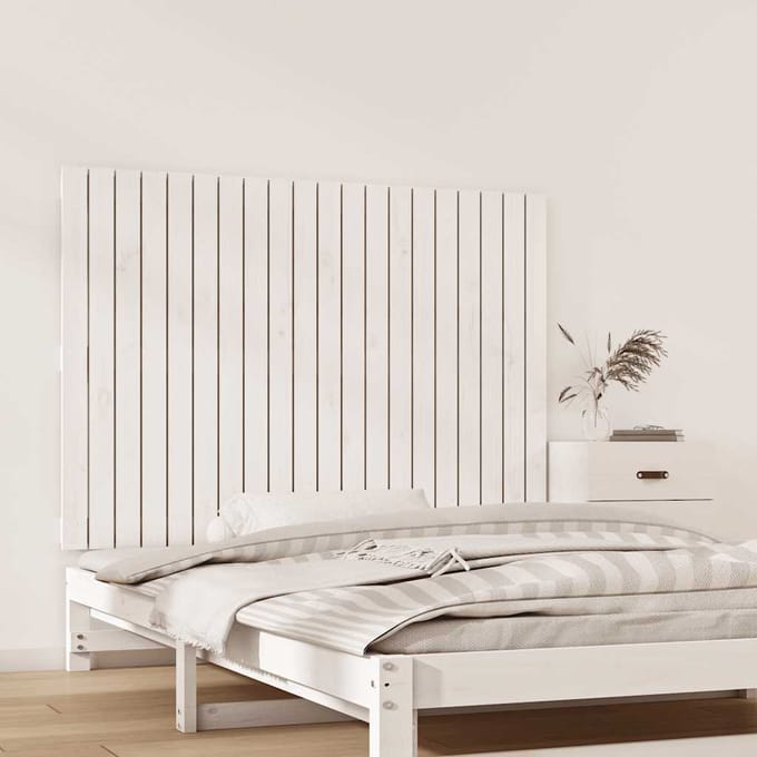 vidaXL - Wandhoofdbord - 127,5x3x90 - cm - massief - grenenhout - wit