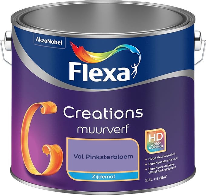 Flexa - Creations Muurverf Zijdemat - Vol Pinksterbloem - Mengverf - 2,5 L
