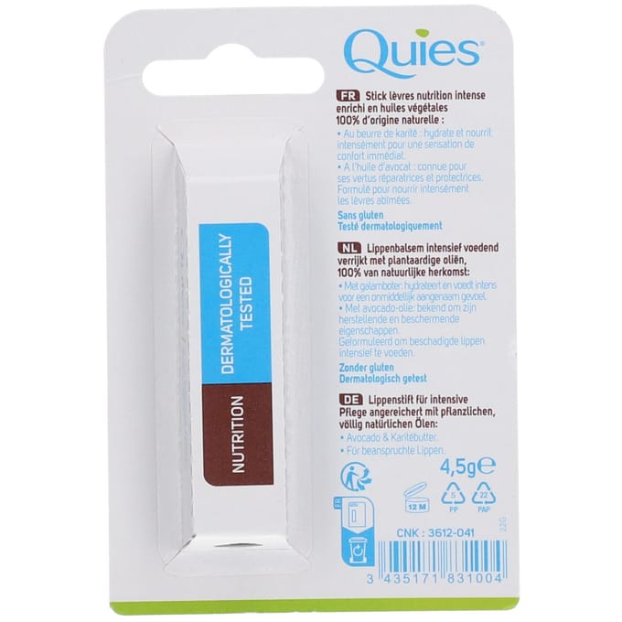 Quies Lip Care Regenerating Stick Avocado & Shea Butter 4,5 g