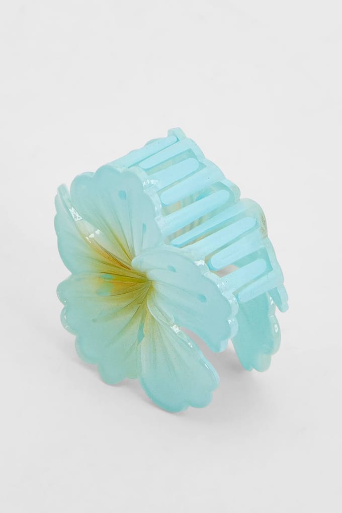 boohoo Dames Hibiscusbloem Haarklauwtje | Blauw