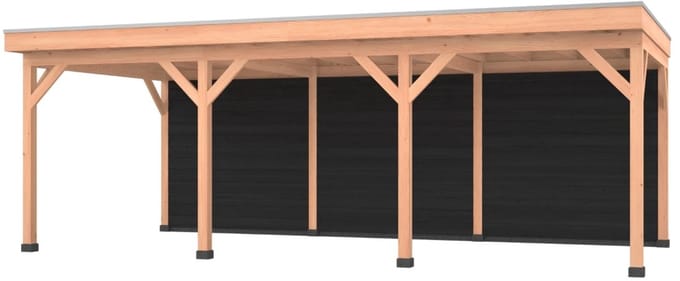 Douglas overkapping, 750 x 350, met zwarte achterwand, Westwood Comfort Plus