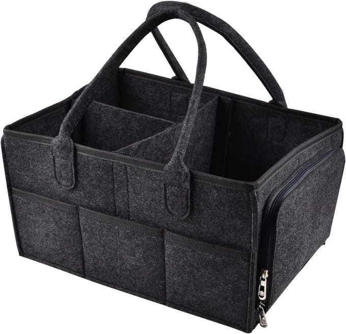 Luier Caddy Organizer – Draagbare Baby Box met Verstelbare Compartimenten voor Luiers en Baby Essentials