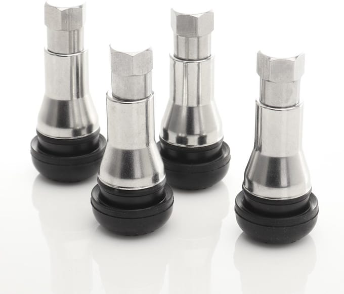 Set of 4 air valves (EPDM+Brass) - Silver