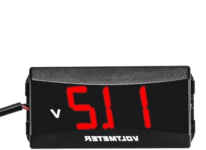Motorfiets Voltmeter - Spanningsmeter Display - Accu Bewaken - Waterdicht Ontwerp - 12V-48V - Rood Licht