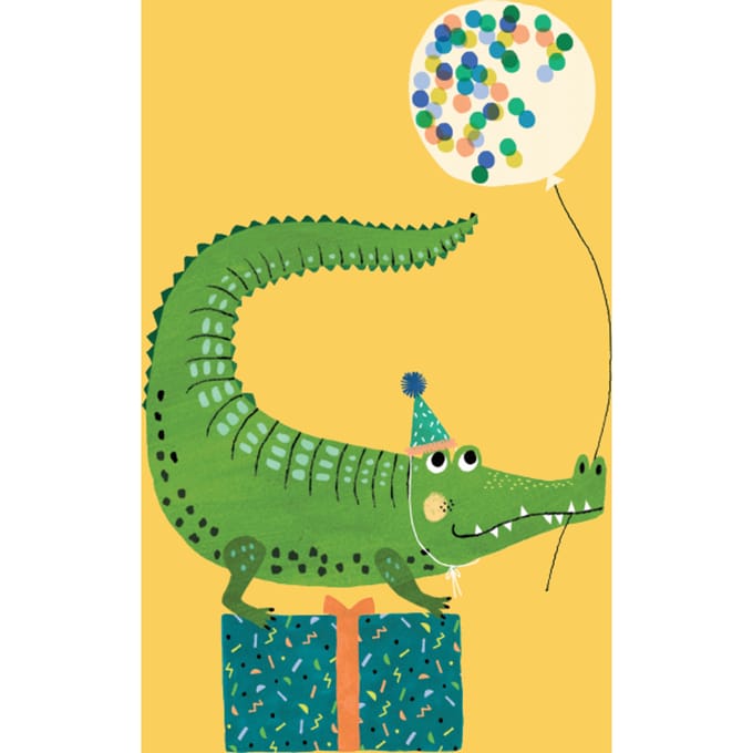 Petit Monkey ansichtkaart Party crocodile
