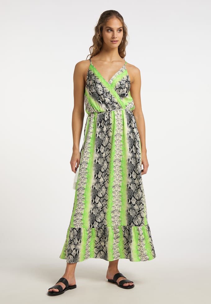 IZIA Maxi-jurk met slangenprint Dames Groen Veelkleurig