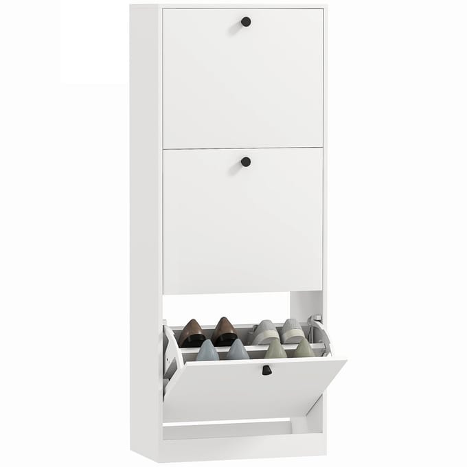 HOMCOM - Schoenenkast - Spaanplaat - 47L x 26B x 120H cm - Wit