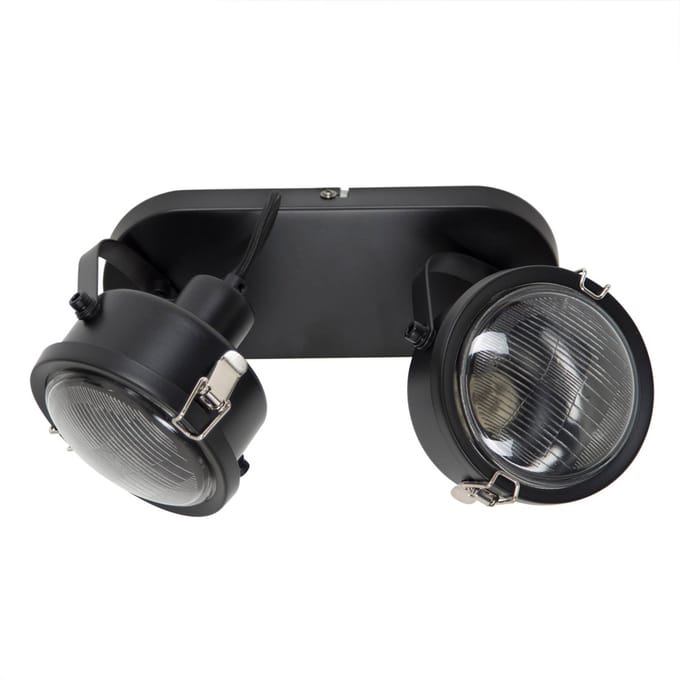 K.S. Verlichting 2-lamps Satellite wandlamp in zwart