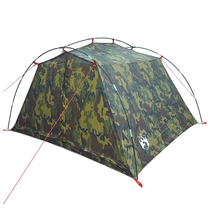 vidaXL - Tunneltent - 4-persoons - Camouflage - 185T - Polyester - met - PU - Coating