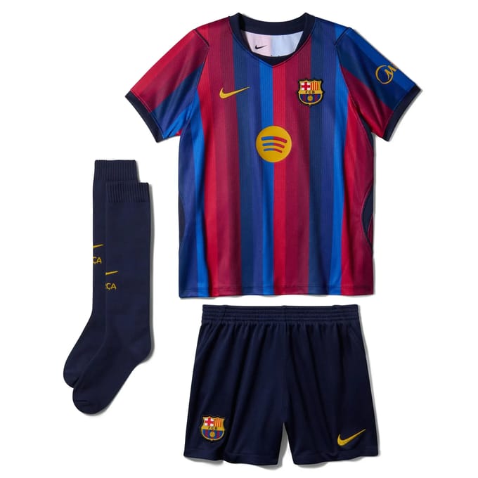 Nike driedelig replicavoetbaltenue voor kleuters FC Barcelona 2026 Stadium Home - Rood - Kind, Rood 7-8Y