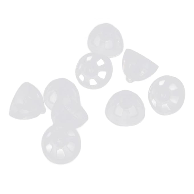 10 stuks Geluidsapparaat Vervangende Koepels Hoge Transparantie Enkellaags Siliconen Herbruikbaar Open Geventileerd 8mm Medium white