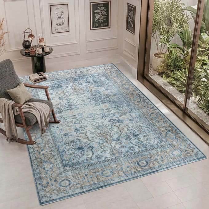 Muratap Vintage vloerkleed santorini creme multi wasbaar- 200x290 cm