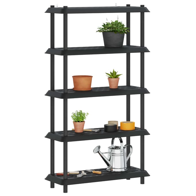 vidaXL - Plankenunit - 5-laags - 100 - x - 40 - x - 177 - cm - PP - Antracietkleurig