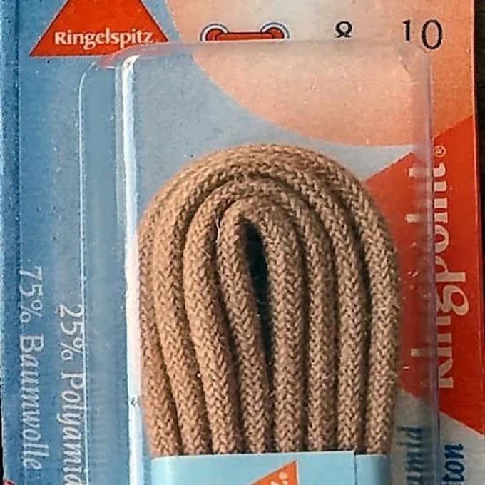 2.5 mm x 75 cm Beige - Dunne ronde schoenveter 25% polyamide