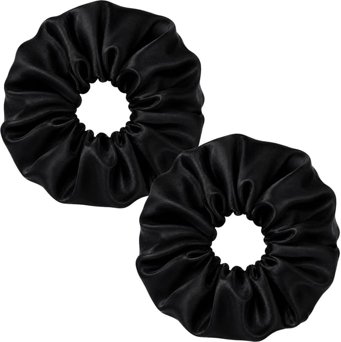 Lajetti Zijden Scrunchies Zwart - Set van 2 - 100% Moerbeizijde