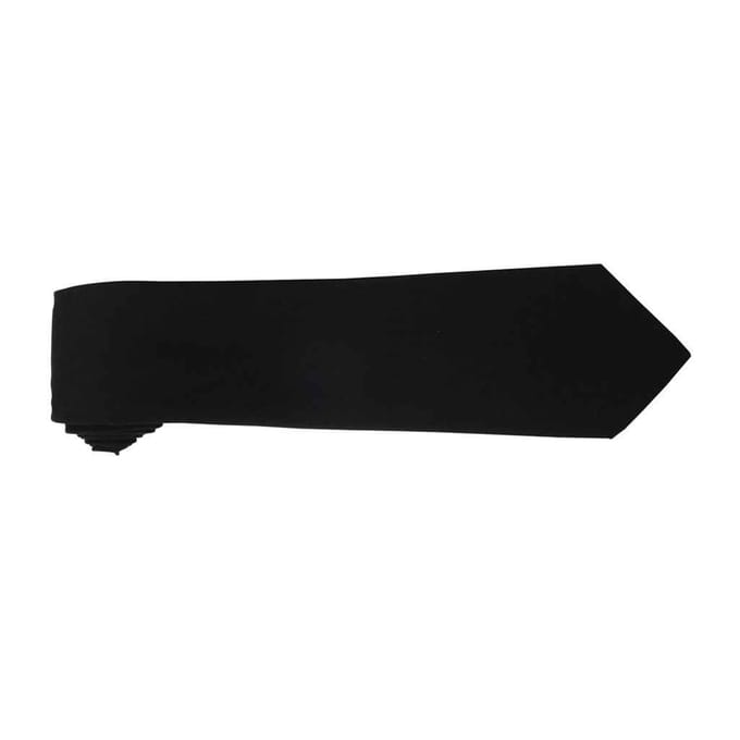 Premier Effen polyester stropdas (Zwart)