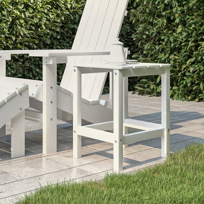 vidaXL - Tuintafel - Adirondack - 38x38x46 - cm - HDPE - wit