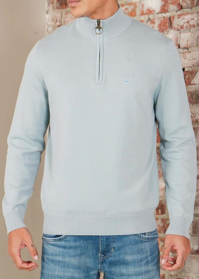 Barbour Barbour lingwood compact cotton half zip sweater - slate