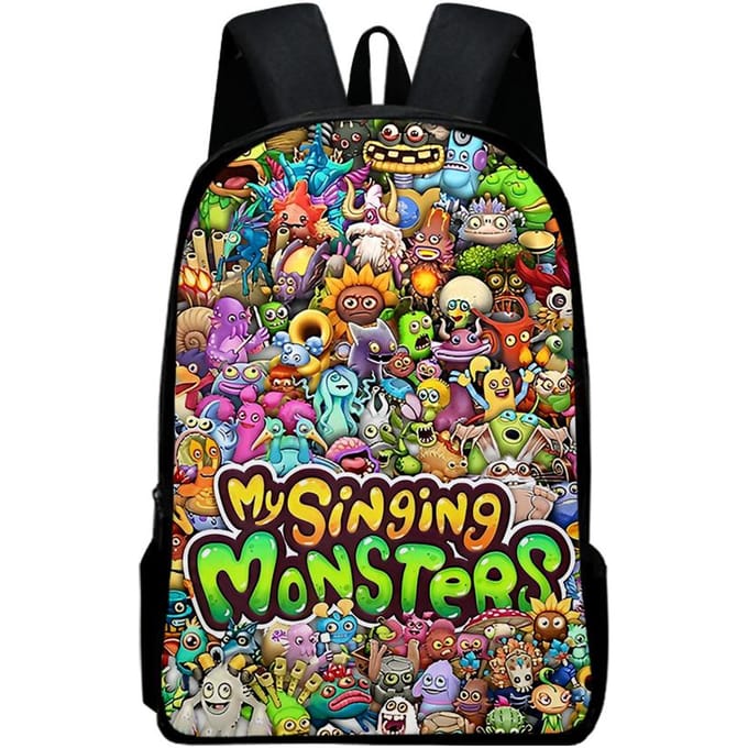Klassiek Populair my singing monsters Notitieboek Rugzakken leerling Schooltassen 3D Print Oxford Waterdicht Jongens/Meisjes Laptop Rugzakken black